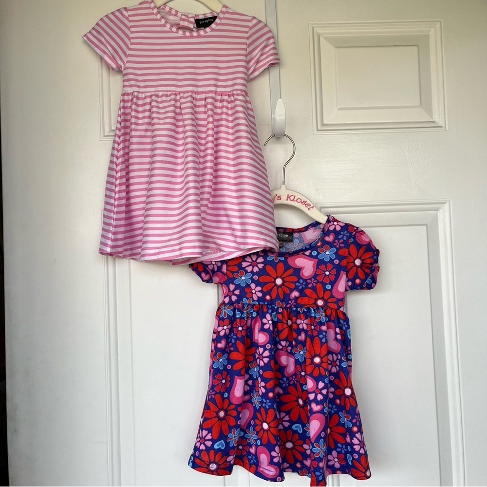 •Picapino• Set of Two Knit Dresses - Size 6/9 Months